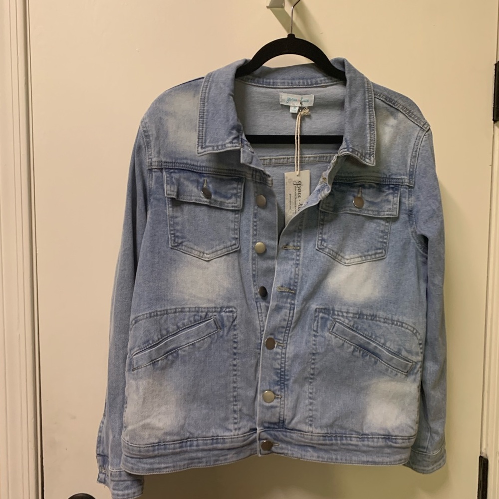 Grace & Lace Light Blue Jean Jacket